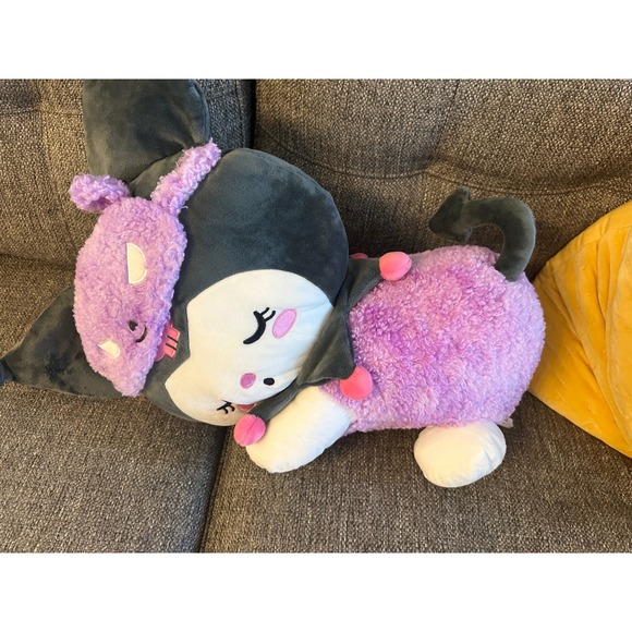 Hello Kitty And Friends Kuromi Plush Pillow Pal Stuffed Animal Purple Gray EUC - Picture 1 of 8